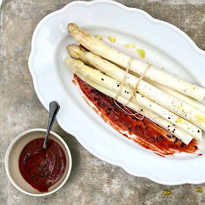 Spargelrezept - Weißer Spargel & Kartoffeln vom Feld mit Moroc'n'Roll