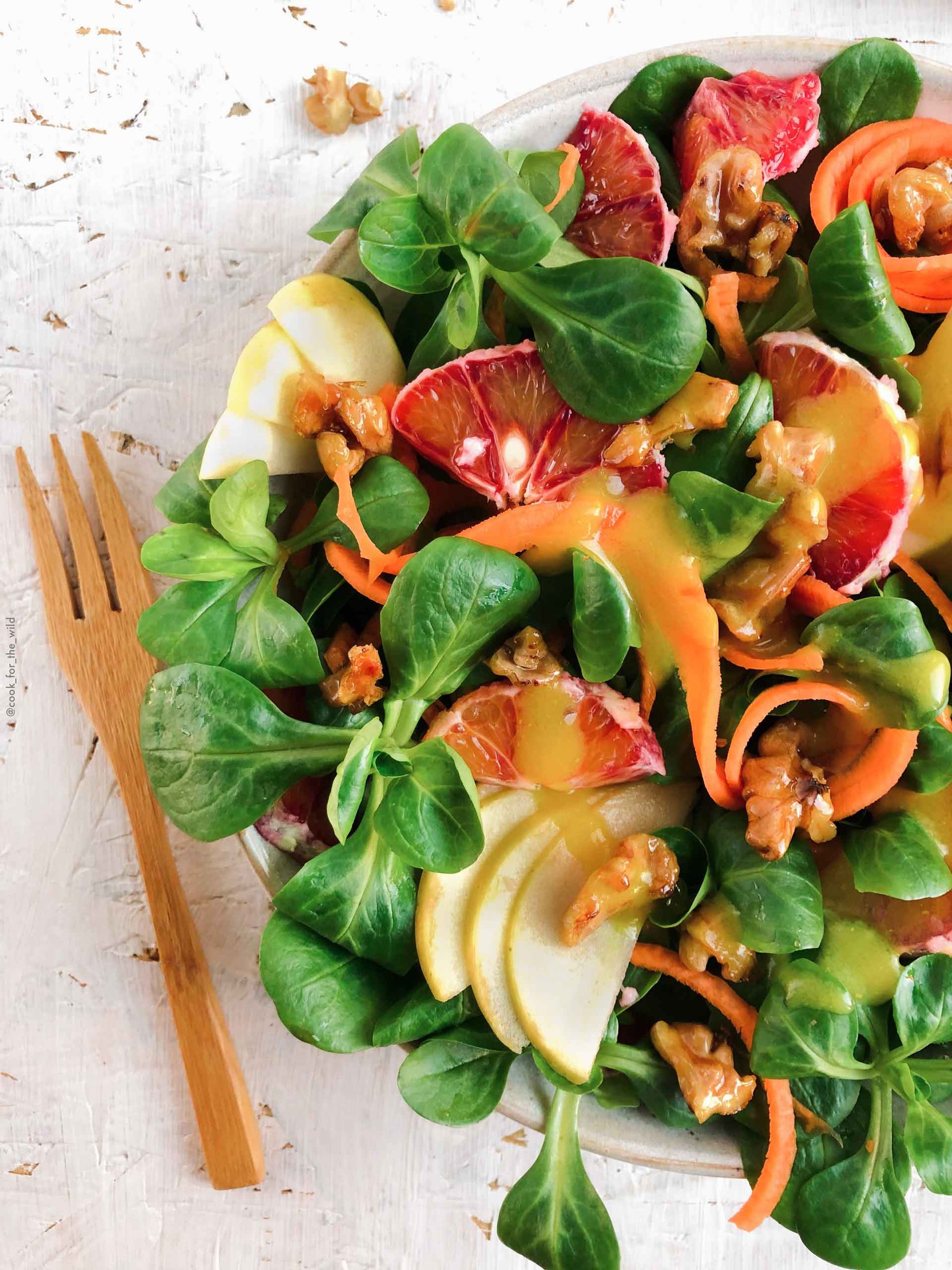 Tropischer Salat mit Juicy Lucy Salatdressing - vegan 